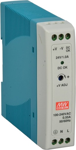 Mean Well MDR-20-24 DIN Rail Power Supply, 24V 1A